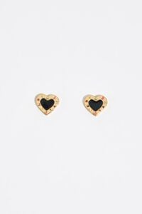 Black heart logo earrings