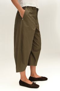 Pantal&oacute;n tobillero algod&oacute;n caqui caf&eacute;