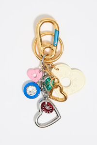 Crystal and hearts key ring