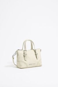 Stone white nylon mini shopper bag