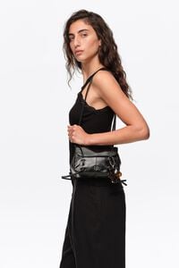 Bolsa mini de solapa piel negra
