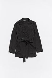 Chaqueta fluida cruzada negra