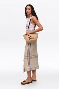 Bolsa capazo peque&ntilde;a rafia natural
