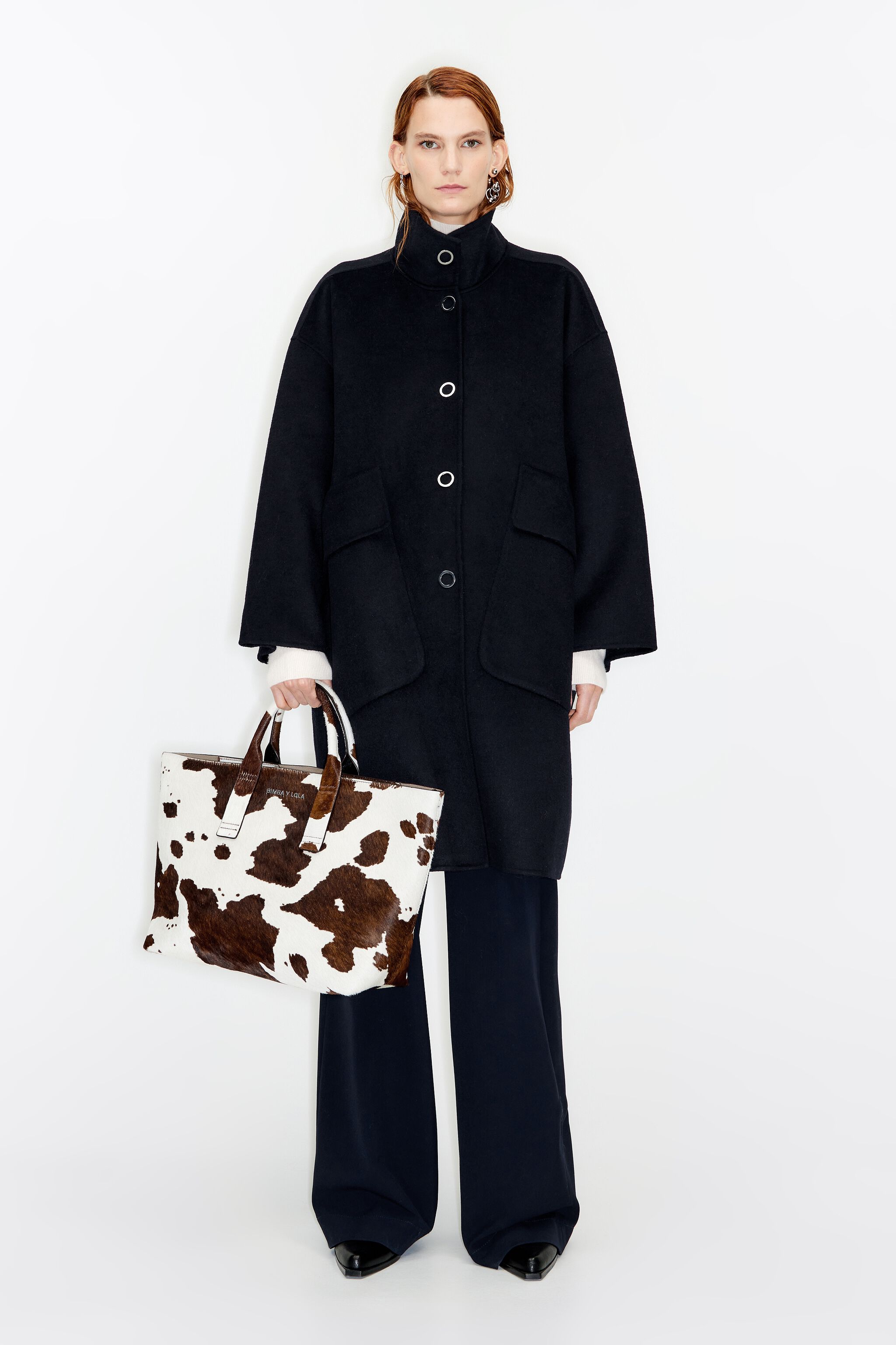 Handmade navy blue discount wool coat