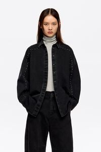 Camisa denim remaches negro