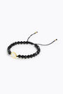 Pulsera cristales negros pieza blanca Pulsera cristales negros pieza blanca