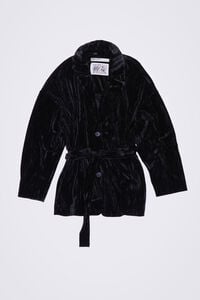 Blazer terciopelo cintur&oacute;n negra