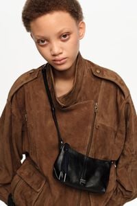 Bolsa bandolera Paper mini piel negra