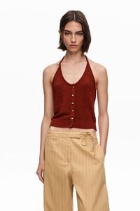 Top halter piedras caf&eacute;