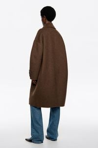 Abrigo maxi solapas doble faz caf&eacute; oscuro