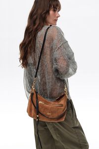 Medium tobacco suede Madrid bag