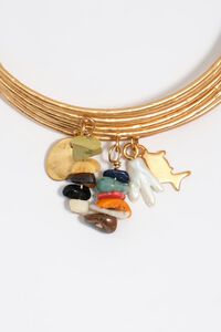 Pulsera semanario piedras textura dorado envejecido