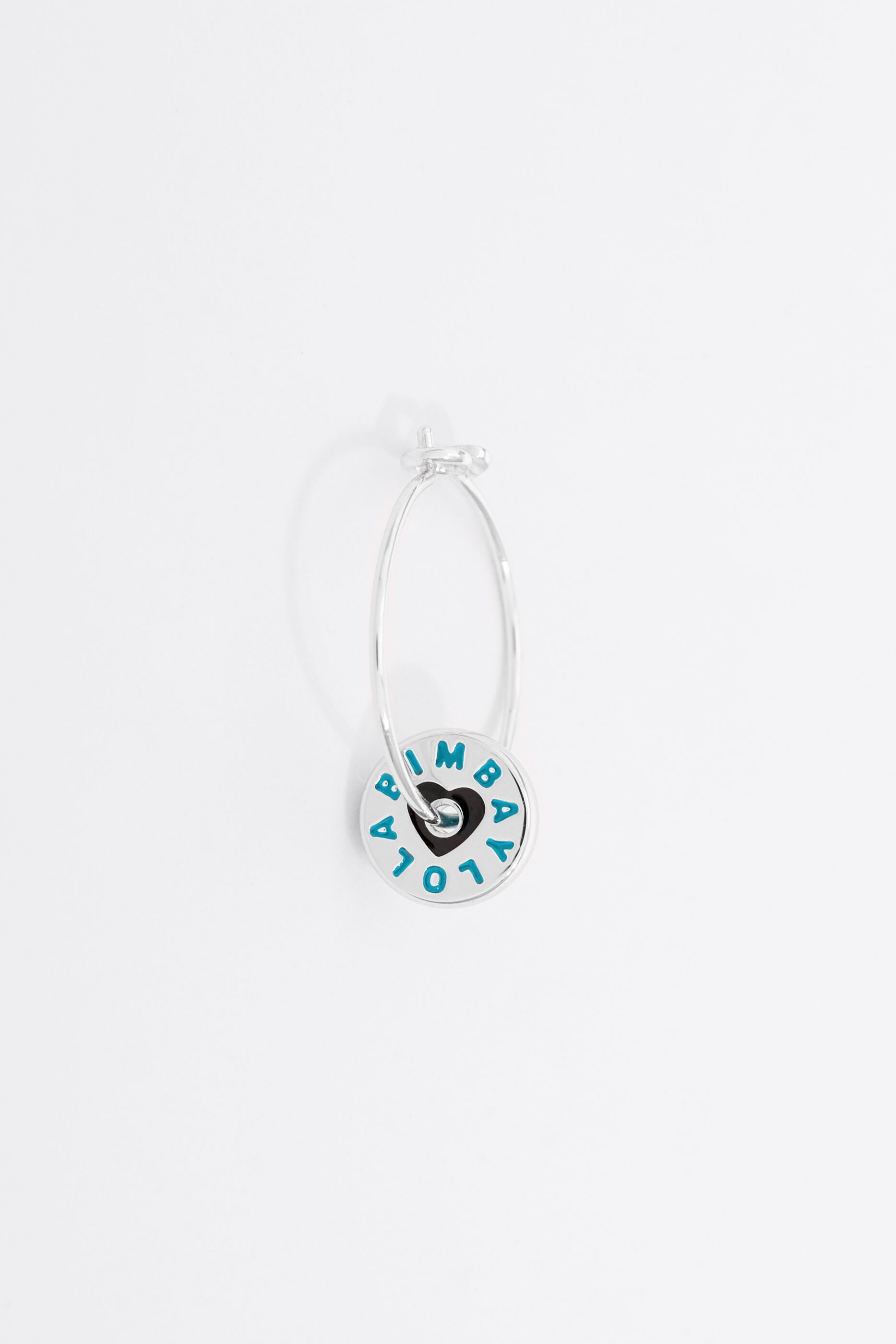 Blue heart hoop earrings hotsell