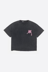 Camiseta logo lazo negro lavado
