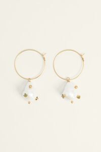 Hoop earrings with pearls and crystals