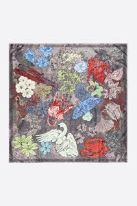 Anthracite arabesque print scarf
