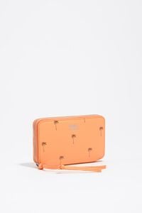 Cartera horizontal mediana piel Palms naranja sorbete