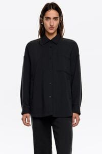 Camisa oversize algodón textura gris oscuro