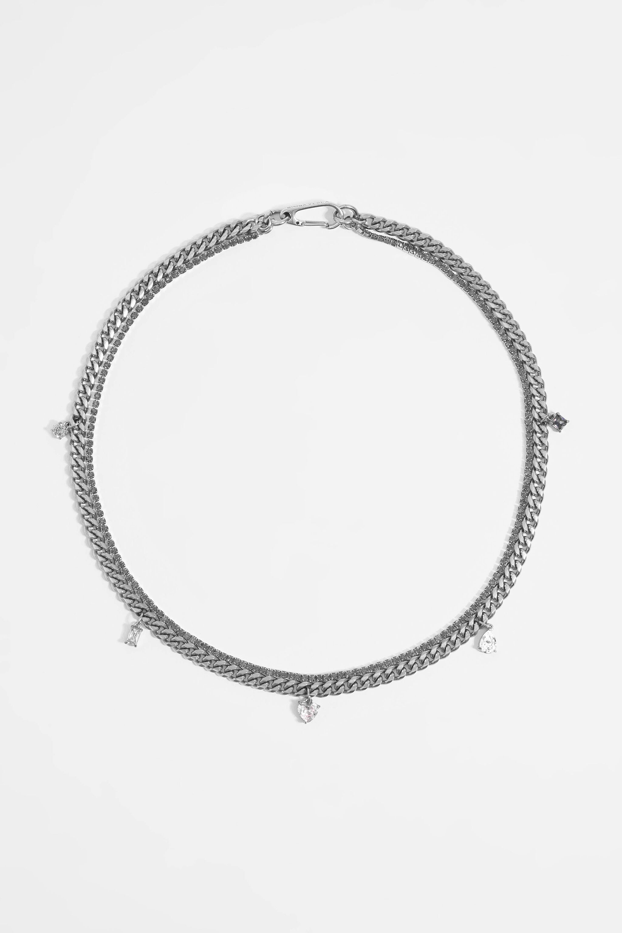 Silver chain outlet with crystals