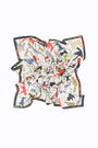 Light grey art brut animal scarf Light grey art brut animal scarf