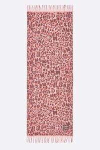 Coral animal print acrylic jacquard shawl