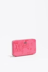 Billetera horizontal mediana BIMBA logos rosa fucsia