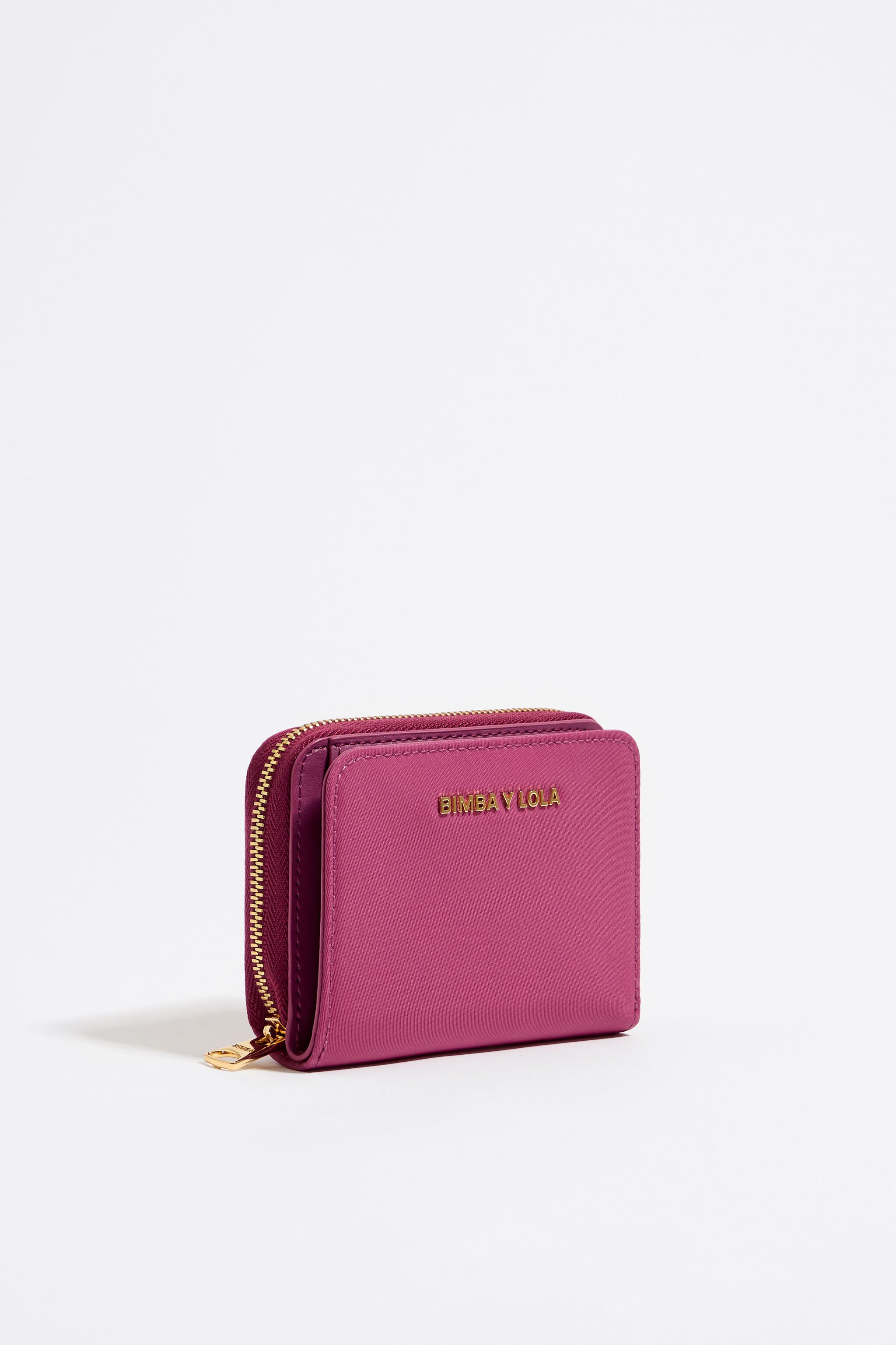 Cartera solapa nylon rosa oscuro