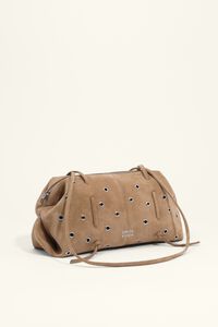 Bolsa Lolita mediana piel con tachuelas natural