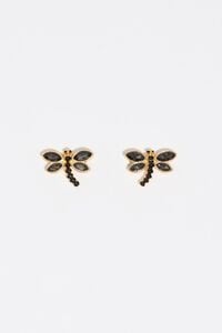Mini gold dragonfly earrings