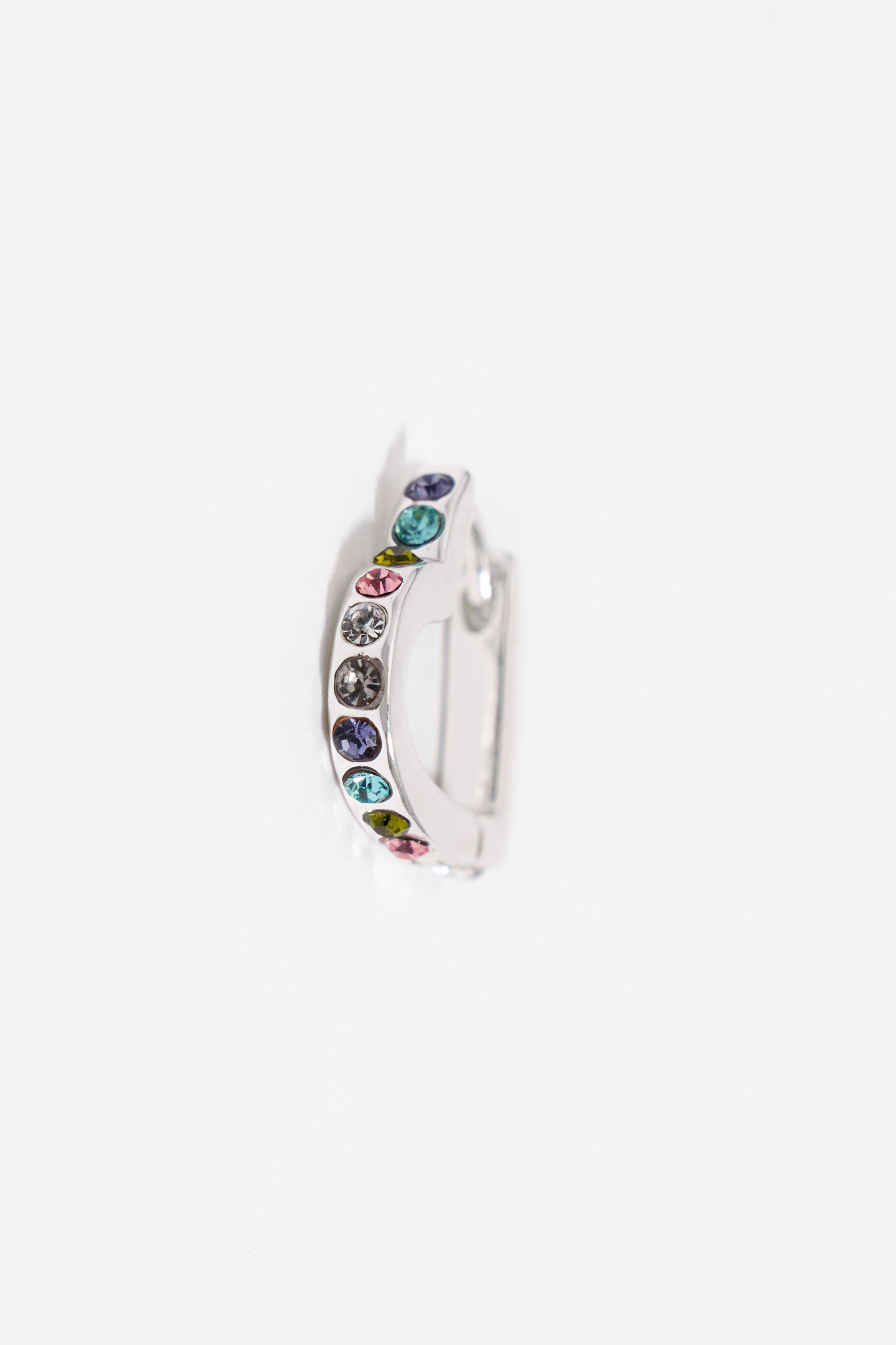 Crystal heart on sale hoop earrings