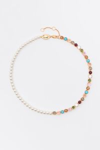 Collar perlas y cristales multicolor