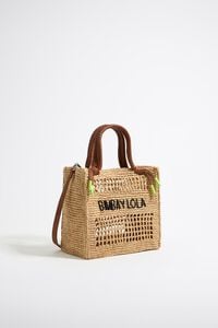 Small natural raffia tote bag