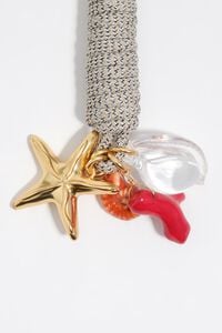 Knotted rope key ring with charms