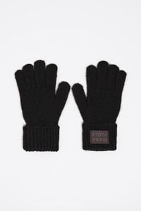 Black knit gloves