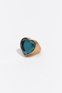 Blue crystal heart ring