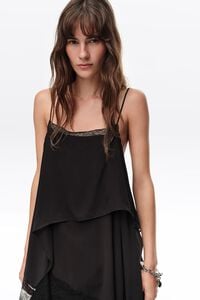 Top fluido capas negro lavado