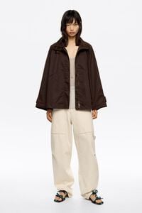 Gabardina línea A encerada café oscuro Gabardina línea A encerada café oscuro