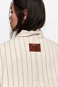 Off-white striped A-line denim jacket