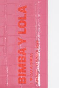 Cartera compacta grabado cocodrilo rosa oscuro