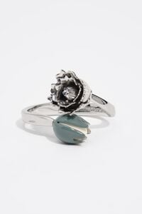Pulsera tulip&aacute;n esmaltado plateada