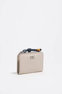 Cartera compacta nylon blanco piedra