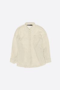 Camisa oversize plisada beige