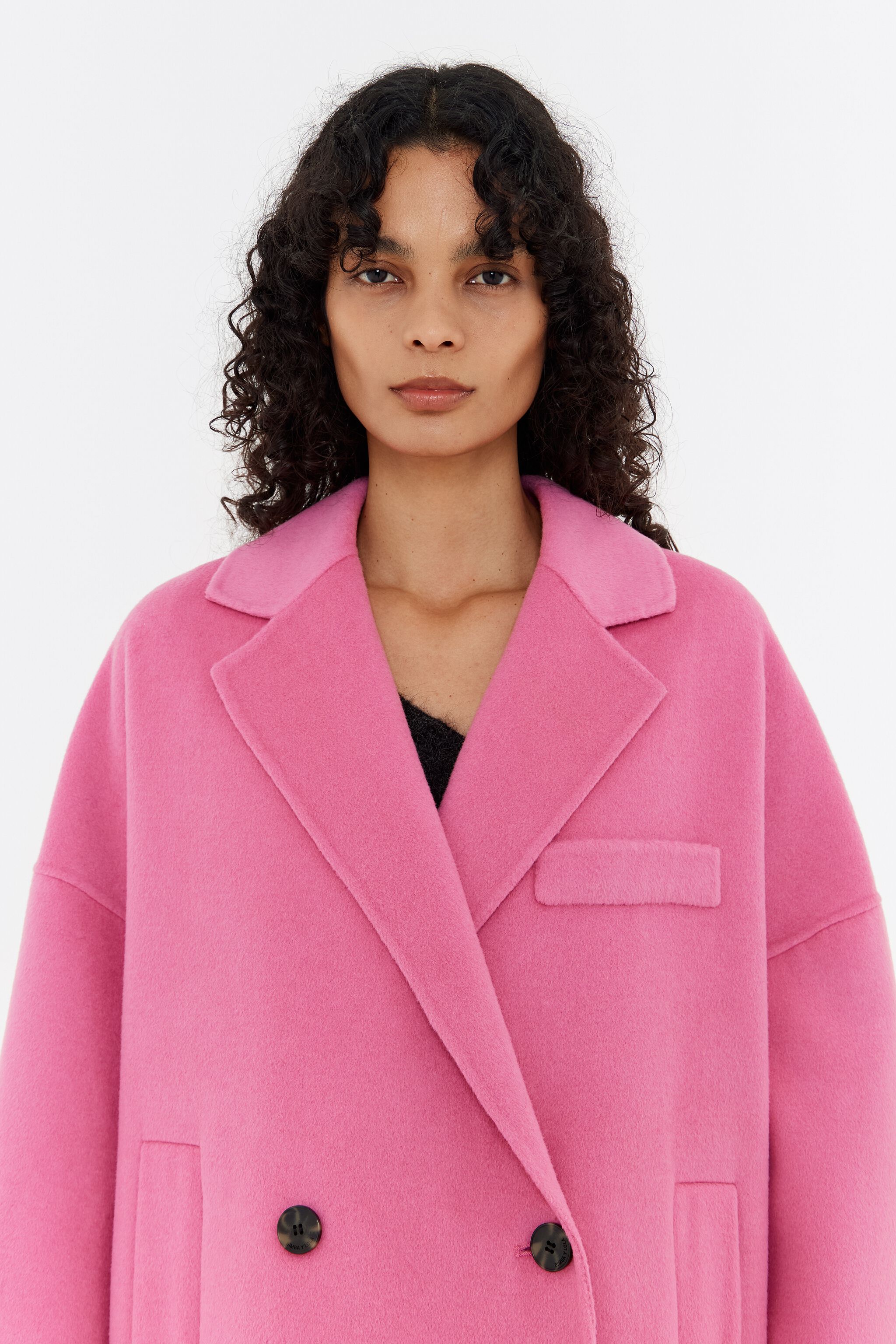 Pink double sided tailored coat