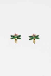 Mini multicolored dragonfly earrings