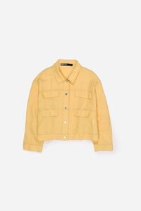 Chamarra boxy lino amarillo