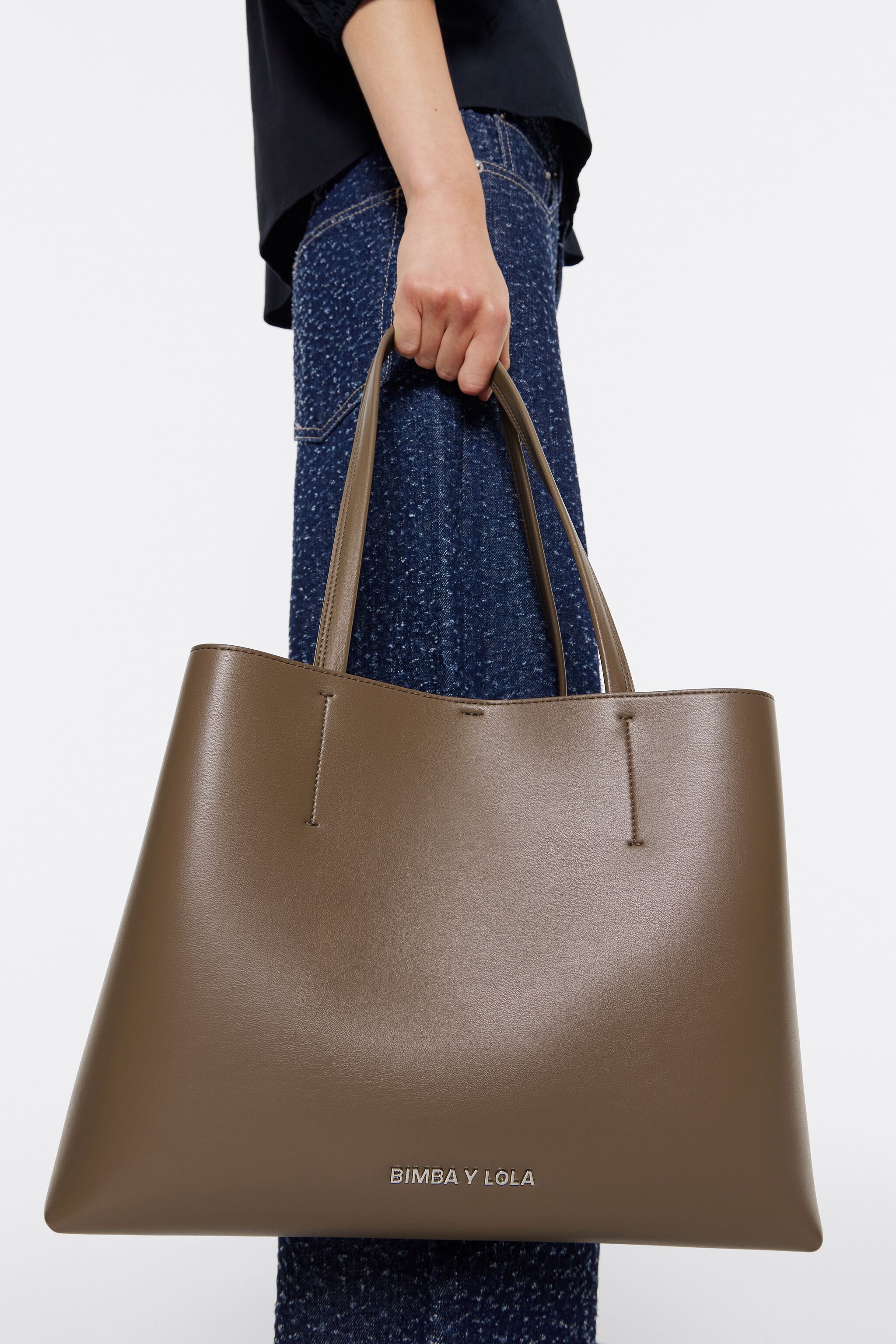 Taupe shopper bag on sale