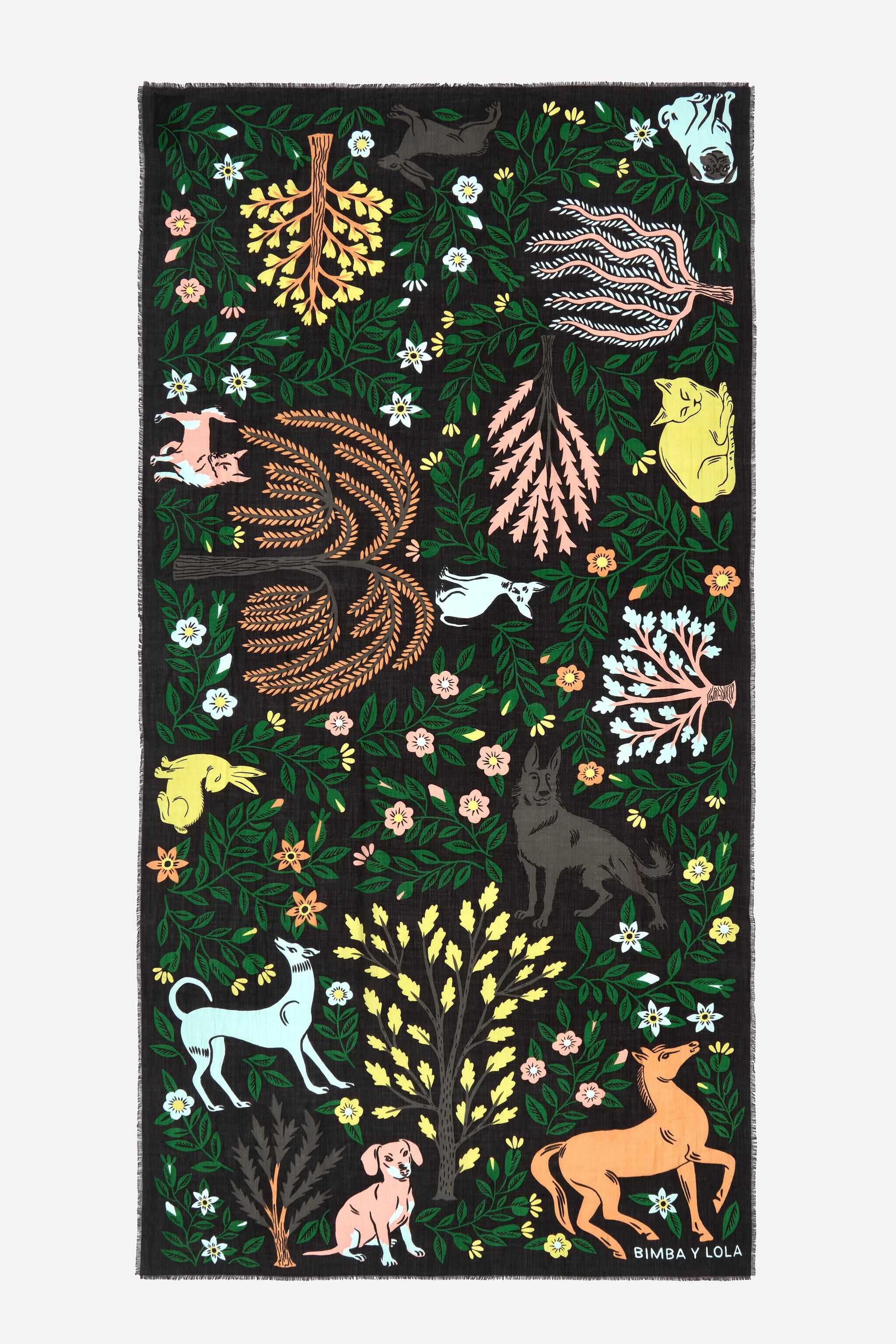 【BIMBA Y LOLA】ゼブラ柄布製スマホストラップ Zebra fabric phone chain