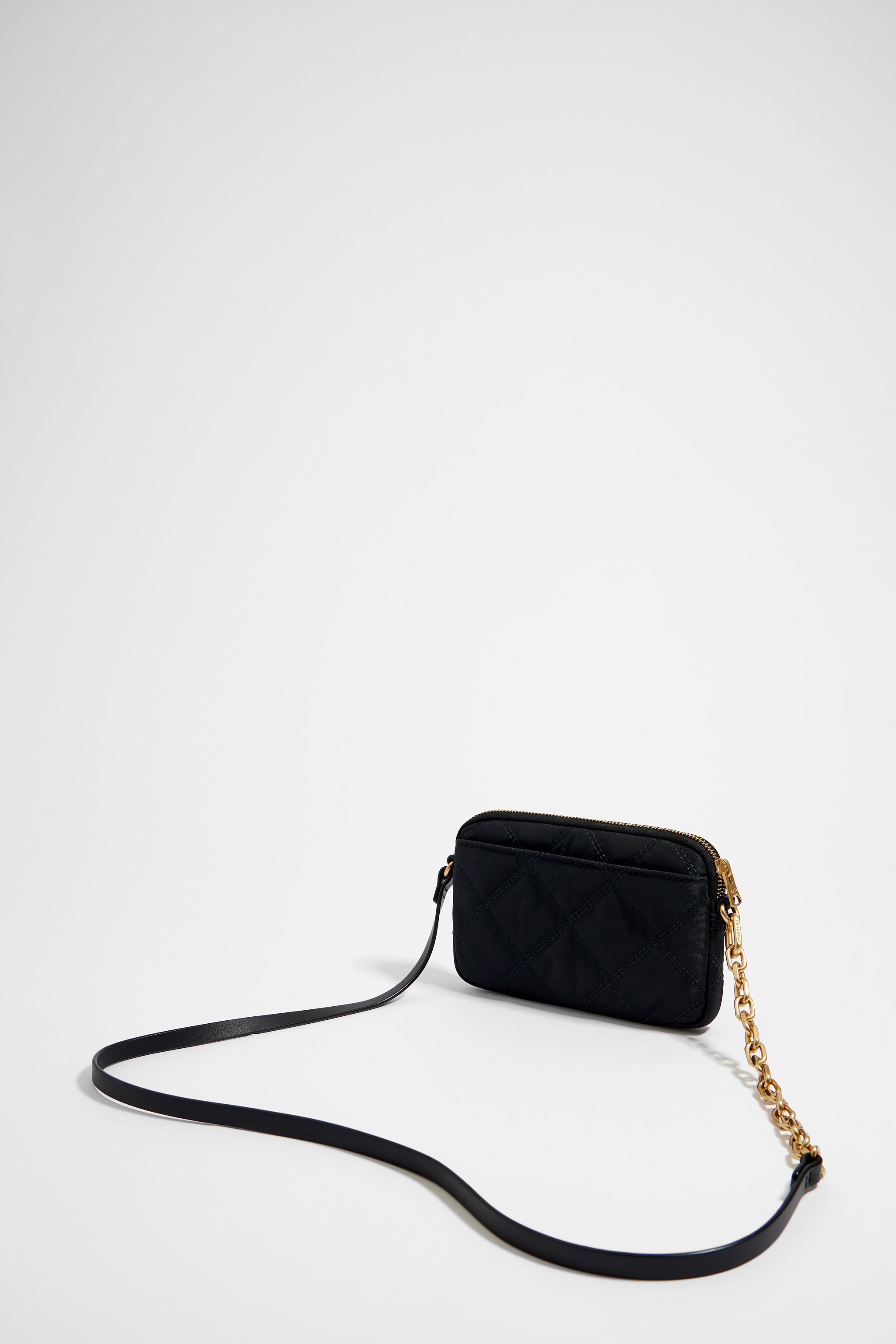 Black padded nylon mini bag