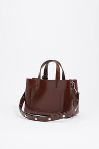 Medium dark tan leather Chihuahua tote bag
