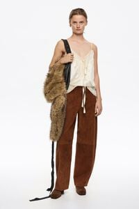 Pantalón barrel piel caramelo Pantalón barrel piel caramelo